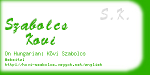 szabolcs kovi business card